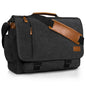 ESTARER 13-14 Inch Laptop Messenger Bag Water-Resistant Canvas Shoulder Bag for Business College, Grey