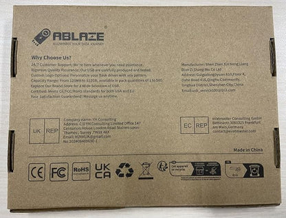 ABLAZE 32GB Flash Drive 10 Pack, USB 2.0 Memory Stick with Lanyards