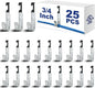 Zonon 25 Pcs J Hooks for Hanging Metal J Hook Hangers Cable Support with Bat Wing Heavy Duty G60 Galvanized Steel Cable Hooks for Attaching Ceiling Wire Threaded Rod, Ul Certification(3/4 Inch)