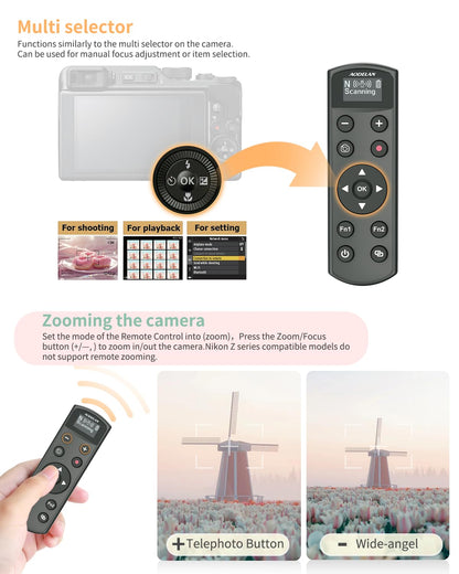 Aodelan for Nikon Wireless Rechargeable Camera Remote Control