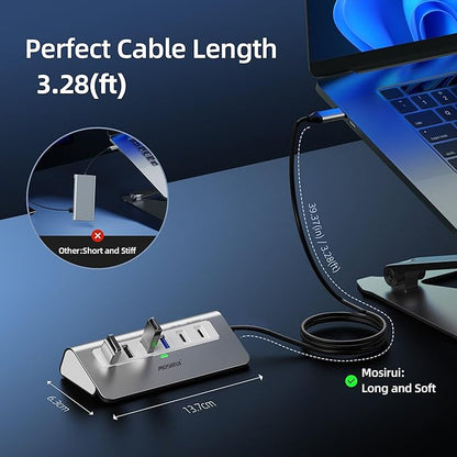 USB C Hub,Mosirui 9 in 1 USB C Hub Multiport Adapter with 4K HDMI,Type C 3.0 5Gbps,USB A 3.0/2.0,PD 100W, SD/TF Card Reader,USB C Dock for MacBook Pro/Air,iPad,iMac,iPhone,HP,Dell and More (3.3 Ft)