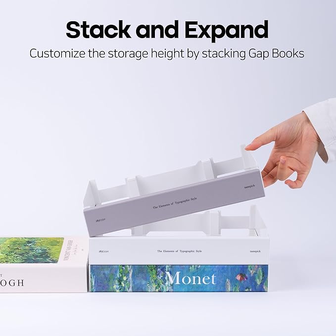 Book Shape Decorative Cable Management Box - Expandable Cable Organizer Box with Magnetic Closure for Home & Office (Serif, Standard)
