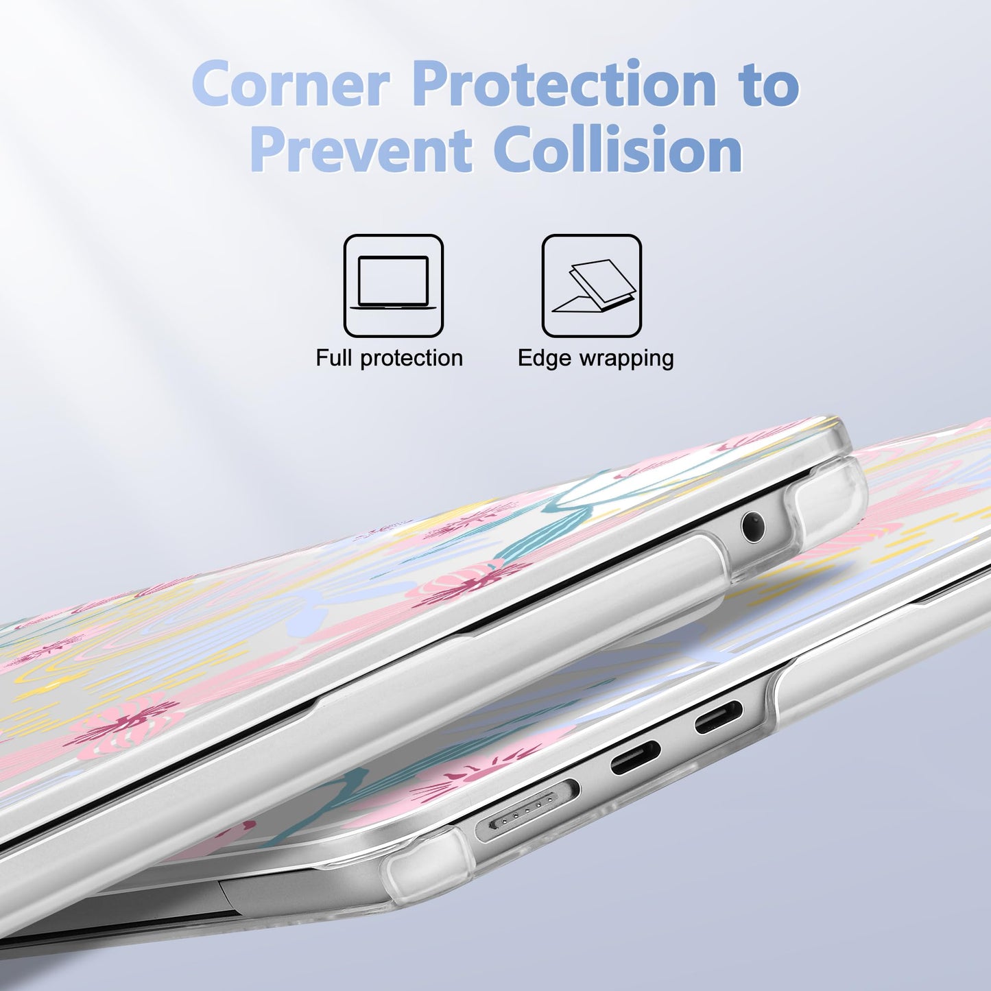 Lepeoac Case for 2026/2025/2024/2023 MacBook Air 15-inch Laptop Release M5 A3448 /M4 A3241 /M3 A3114 /M2 A2941, Stylish Protective Hard Shell Cover for MacBook Air 15.3 inch, Florals