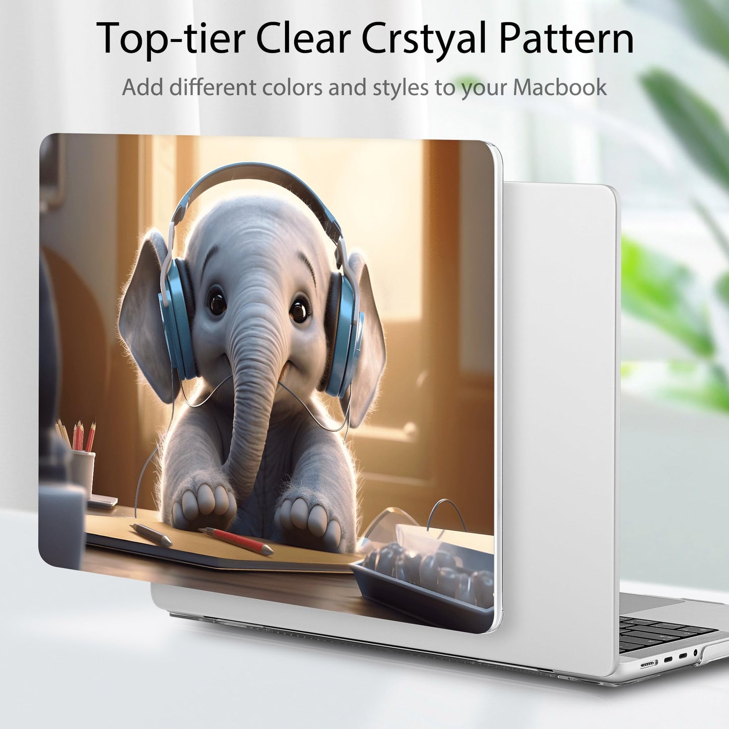 Tuiklol for MacBook Pro 14 Inch Case 2026 2025 2024 2023 2022 2021 Release M5/M4/M3/M2/M1 A2442 Pro/Max,Hard Shell Case with Screen Protector for Touch ID, Elephant