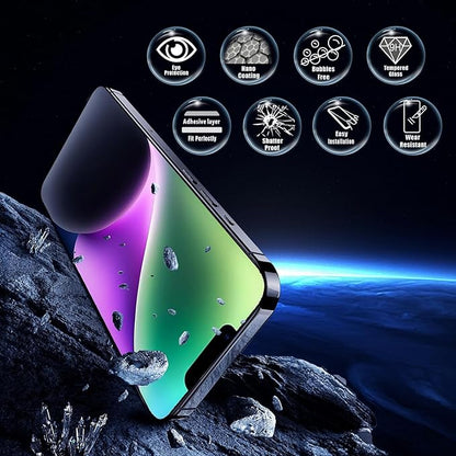 Screen Protector for iPhone 13 Pro Max/14 Plus [6.7 Inch], Colorless Anti-Blue Light Tempered Glass Films, HD Clear, 9H Hardness, No Bubbles, Case Friendly,2 pcs