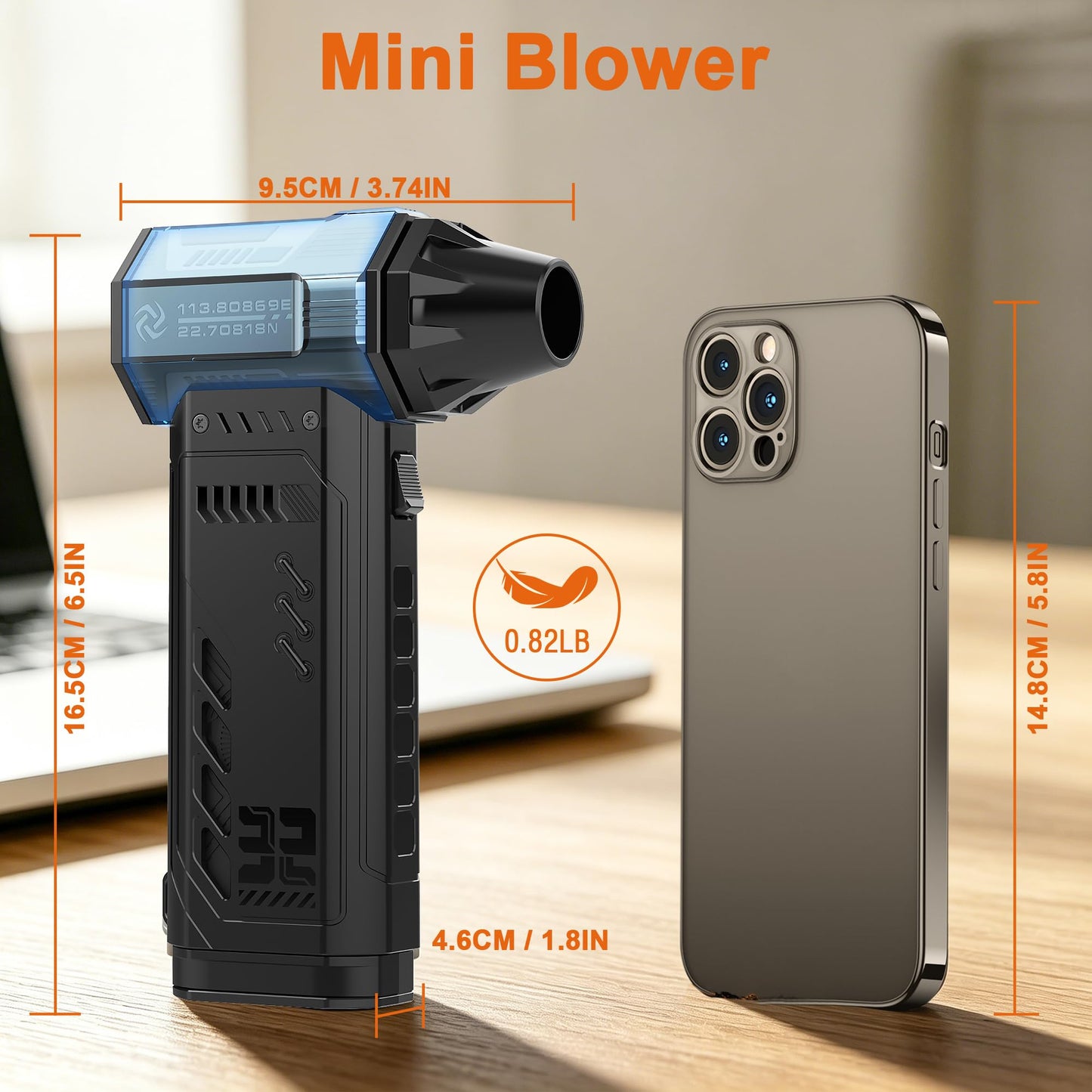 Electric air Duster，250,000RPM Super Power mini Blower,2 Swappable Battery