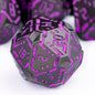 OGCOPHEN Metal DND Sci-fi Dice Set 7PCS Stripe Polyhedral Dice for Dungeons Dragons RPG Role Playing Game, Glitter D and D Dice with Gift Box D6 D8 D10 D12 D20 (Black&Blue Purple)