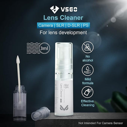 VSGO Professional Camera Cleaning Kit with Portable Bag Air Blower Lens Cleaning Pen Spray Cotton Swab Cloth Compatible for Canon, Nikon, Sony DSLR Cameras and Sensitive Electronics Bundle(VS-A3E)