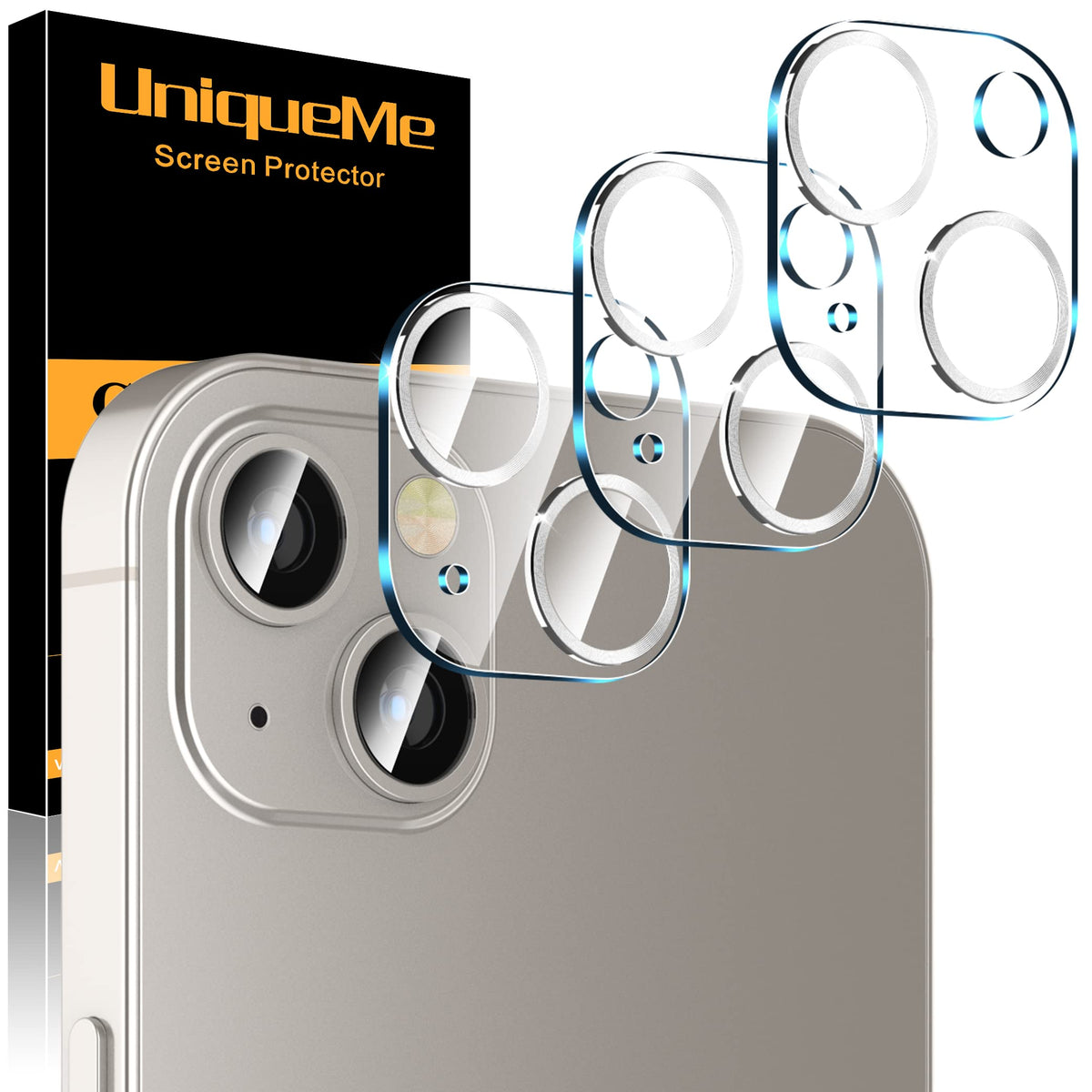 UniqueMe for iPhone 13 6.1"/13 Mini 5.4" Camera Lens Protector-Black Circle