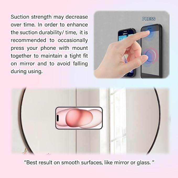 3 Pack Double Sided Silicone Suction Cup Phone Case Mount, Hands-Free Silicon Phone Grip with Higher Suction Power for Selfies and Videos, Non Slip Phone Accessories, Black