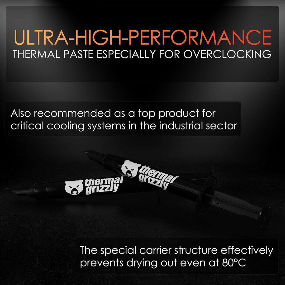 Thermal Grizzly Kryonaut - 1 Gram - Extremely High Performance Thermal Paste + 12 Cleaning Wipes 6 Wet & 6 Dry - for Demanding Applications and Overclocking CPU/GPU/PS4/PS5/Xbox