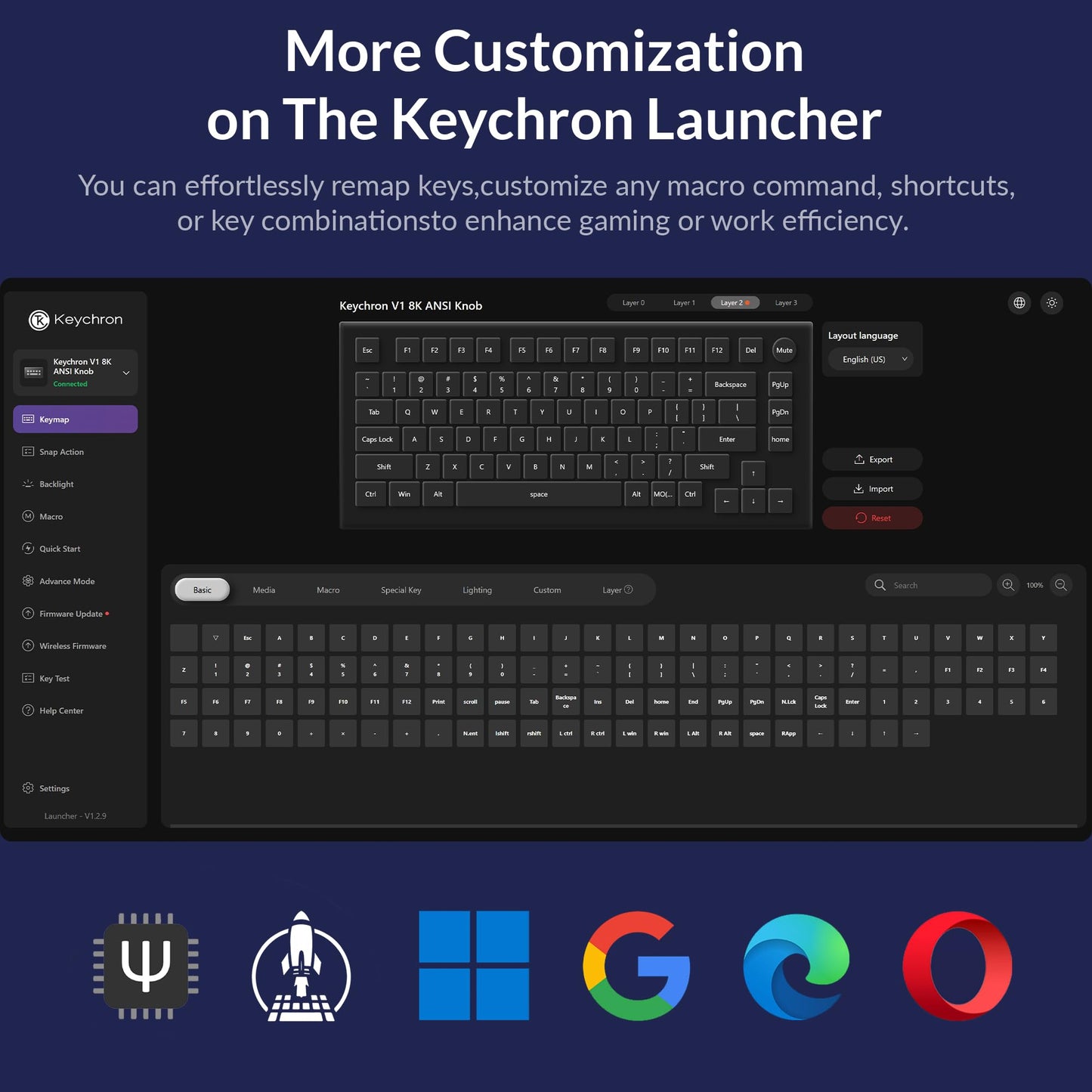 Keychron Q1 RGB Wired Custom Mechanical Keyboard, 75% Layout QMK/VIA Programmable Macro with Hot-swappable Gateron G Pro Blue Switch Double Gasket Compatible with Mac Windows Linux (Blue) -Version 2