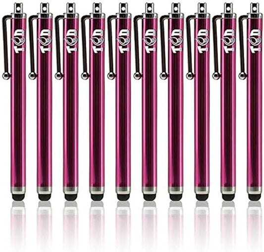 TCD 10 Pack Stylus Pen for Touch Screen, Universal Capacitive Digital Stylus Pen for iPad, iPhone, Tablet, Laptop – Premium Thick Styluses for All Touchscreen Devices with Rubber Tip, Hot Pink