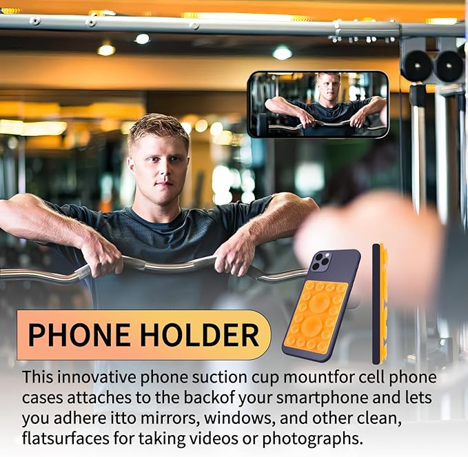 ZYCCER Double Sided Silicone Suction Phone Holder Mount,Compatible with iPhone and Android Cases Hands-Free Mirror Shower Phone Mount Strong Grip Holder (Red, Single Sided 1PCS)