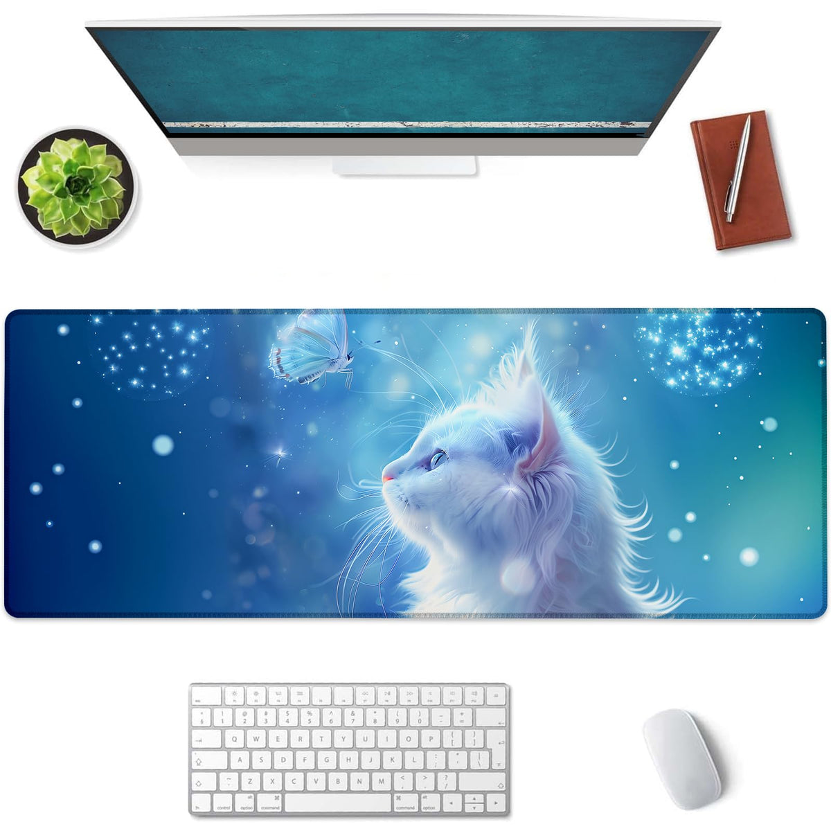 Mounidso Botanical Mushroom Large Mouse Pad, Gaming Mouse Pad, Keyboard Mat, Non-Slip Rubber Base, Office Accessories, Desk Mat, MousePads for School, Work, Home Decor Gifts 31.5" x 11.8"