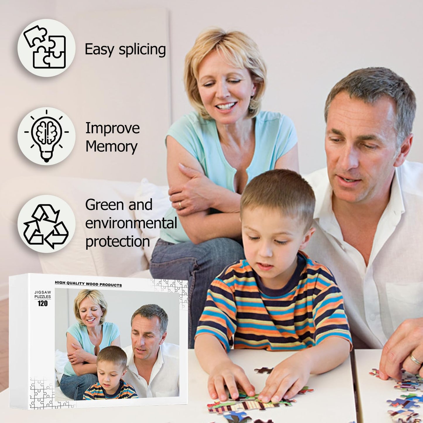 EGUEGU Custom Puzzle, Personalized Jigsaw Wood Puzzle with Photo for Adult