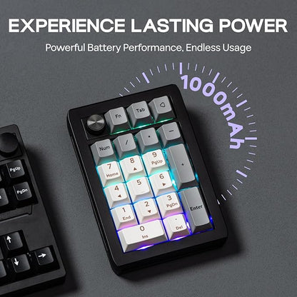 EPOMAKER EK21 VIA Gasket Number Pad w/ 1000mAh Battery, BT 5.0/2.4GHz/Wired