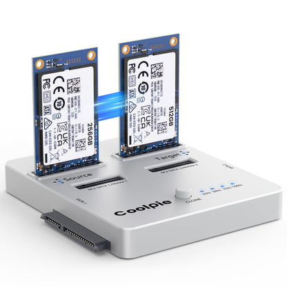 Coolpie 4-in-1 SSD Cloner, Supports M.2 NVMe/SATA 4 Mode (Silver)