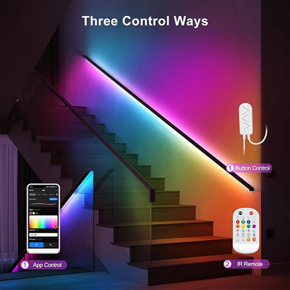 16.4ft Bluetooth RGB+IC COB Led Strip Light with App, Chasing COB Light Strip, Segmented Control, Music Sync, Color Changing Led Lights for Home Decor, Gaming, Cabinet, Desk