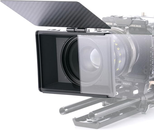 Tilta Mini Matte Box | 15mm Rod Adapter & 4 Lens Adapters | Lightweight | Filter Support | Top Flag | Dual Cold Shoe Mount | Designed for Mirrorless, DSLR | MB-T15