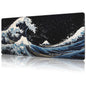 NIYLYNSYN Mouse Pad Large Wave in The Night Sky Non-Slip Game Desk Mat with Stitched Edge Laptop Keyboard Desk Pad for Work Home Gaming (35.4 x 15.7 Inches)