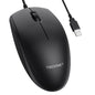 TECKNET USB-A Wired Mouse for Laptop Computer with 2-Button,Home and Office 5FT Corded Mouse, 1600DPI Ergo-Optic Shape PC Mouse Wired for Chromebook,PC,Desktop,Notebook-Black