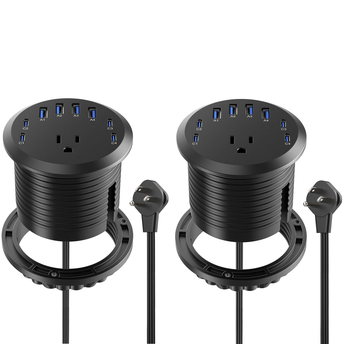3 inch Desk Power Grommet USB C 65W,Ultra-Flat Plug Power Strip