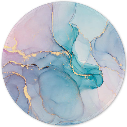 ITNRSIIET Round Mouse Pad with Stitched Edge Premium-Textured Waterproof Non-Slip Rubber Base Desktop Protection Mat Diameter 8.7 inches, Rose Gold Marbling