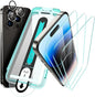 ESR for iPhone 14 Pro Screen Protector Set, 3 Tempered-Glass Screen Protectors and 1 Set of Camera Lens Protectors, Smooth Rounded Edges, Full-Coverage Military-Grade Protection, Scratch Resistant