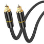 MEIRIYFA Digital Optical Audio Cable, Fiber Optical Toslink Audio Cable Male to Male Cord Nylon Braided Gold-Plated for Home Theater, Sound Bar, TV, Stereo System (1.5M)