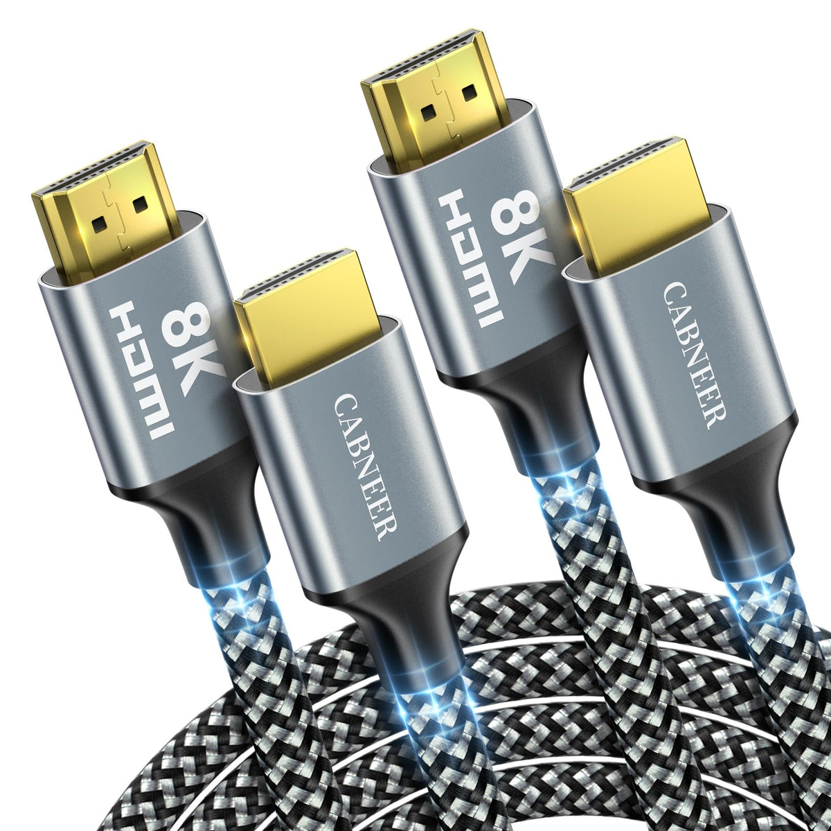 CABNEER 8K HDMI Cable 4 ft, 48Gbps High Speed HDMI 2.1 Cable, HDMI Cord 8K@60Hz 4K@120Hz Support for HDR eARC HDCP 2.2&2.3, HDMI Cable 2.1 Compatible with HDTV, Laptop, Monitor, PC