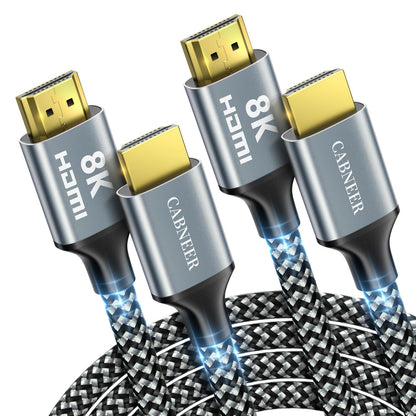CABNEER 8K HDMI Cable 4 ft, 48Gbps High Speed HDMI 2.1 Cable, HDMI Cord 8K@60Hz 4K@120Hz Support for HDR eARC HDCP 2.2&2.3, HDMI Cable 2.1 Compatible with HDTV, Laptop, Monitor, PC