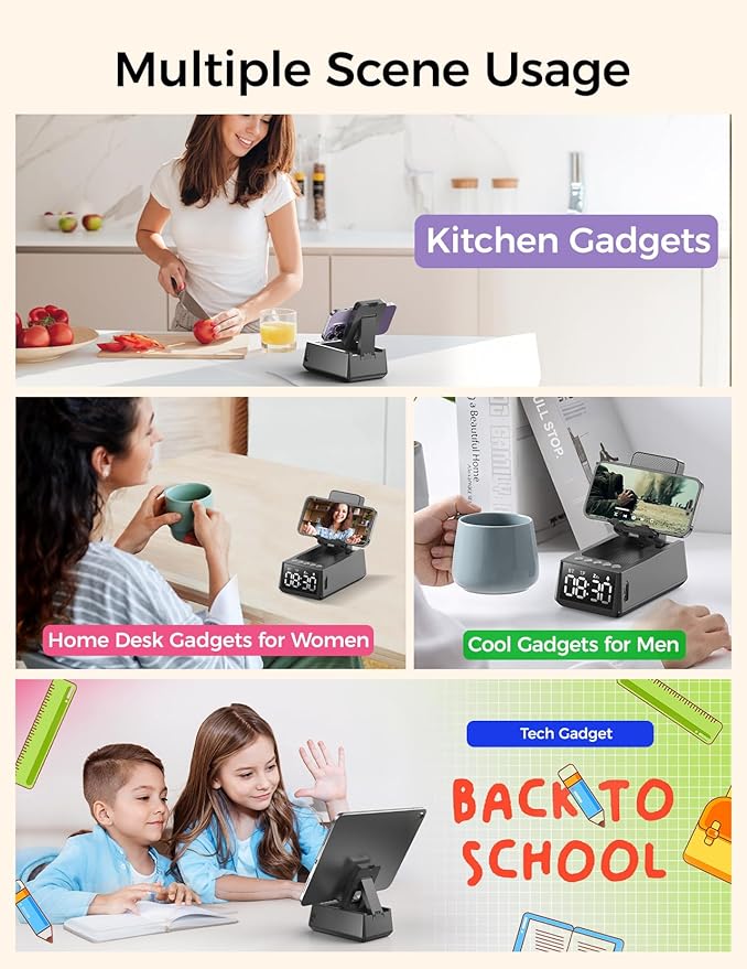 Birthday Gifts for Men Women-Bluetooth Speaker with HD Sound, Stocking Stuffers White Elephant Gifts for Adults, Kitchen Gadgets for Anniversary Idea Gift for Dad Mom Husband Wife(Grey)
