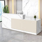 Reception Desk with Counter Modern Checkout Counter with Lockable Drawer Keyboard Tray Receptionist Desk for Office Salon Reception Table N Right 59inch/150cm