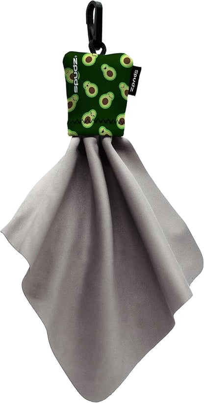 SPUDZ Classic Microfiber Lens Cleaner – Clip-On Pouch, Washable – for Binoculars, Scopes, Glasses, Screens | Avocado, 6 x 6 Inch