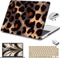 Teryeefi Compatible for 2022-2024 MacBook Air 13.6 inch Case M3 A3113/ M2 A2681, Flowers Hard Shell Case&Keyboard Cover&Type C Adapter for MacBook Air M3 M2 with Touch ID, Leopard Skin Pattern
