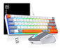 Snpurdiri 60% Wireless Gaming Keyboard and Mouse Combo (White-Black)
