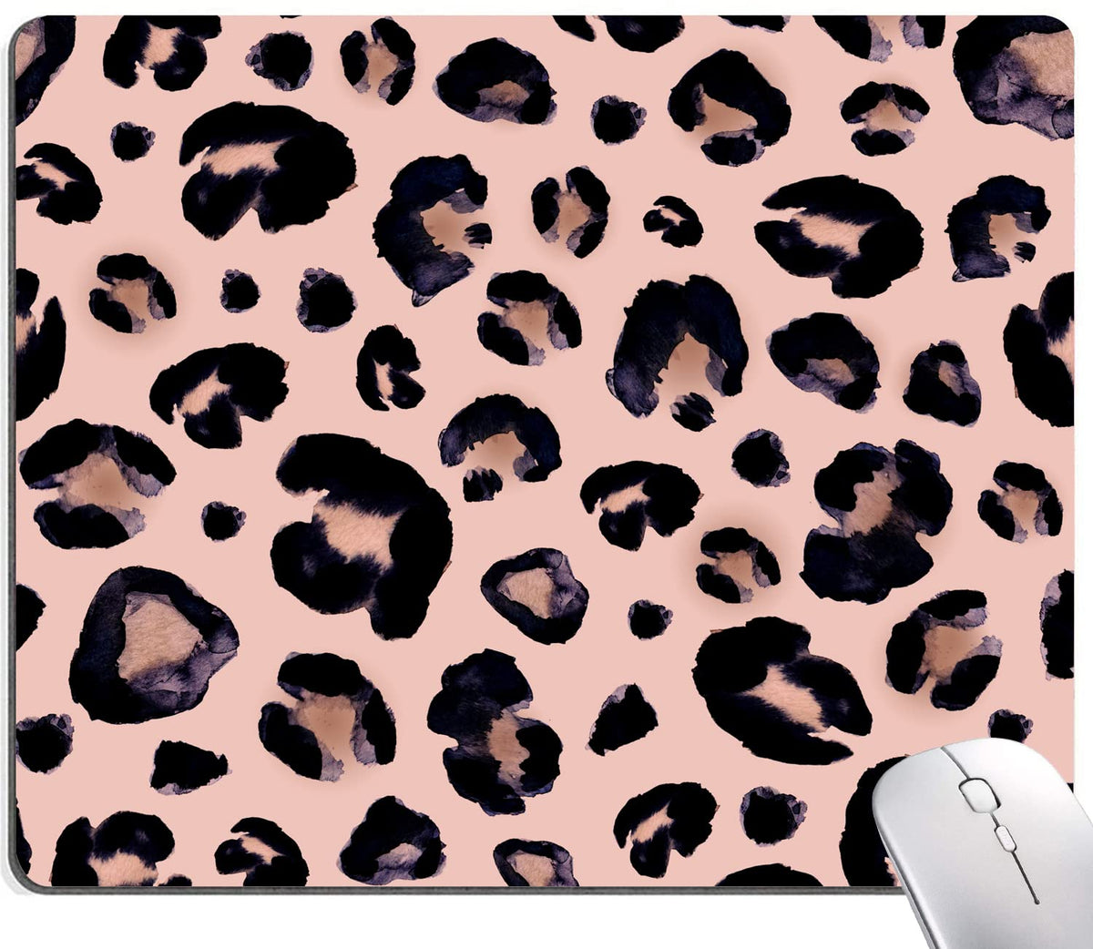 KUOSGM Mouse Pad, Premium-Textured Mouse Mat, Non-Slip Rubber Base Mousepad for Laptop, Computer & PC,9.5×7.9 in,Pink Green Flower