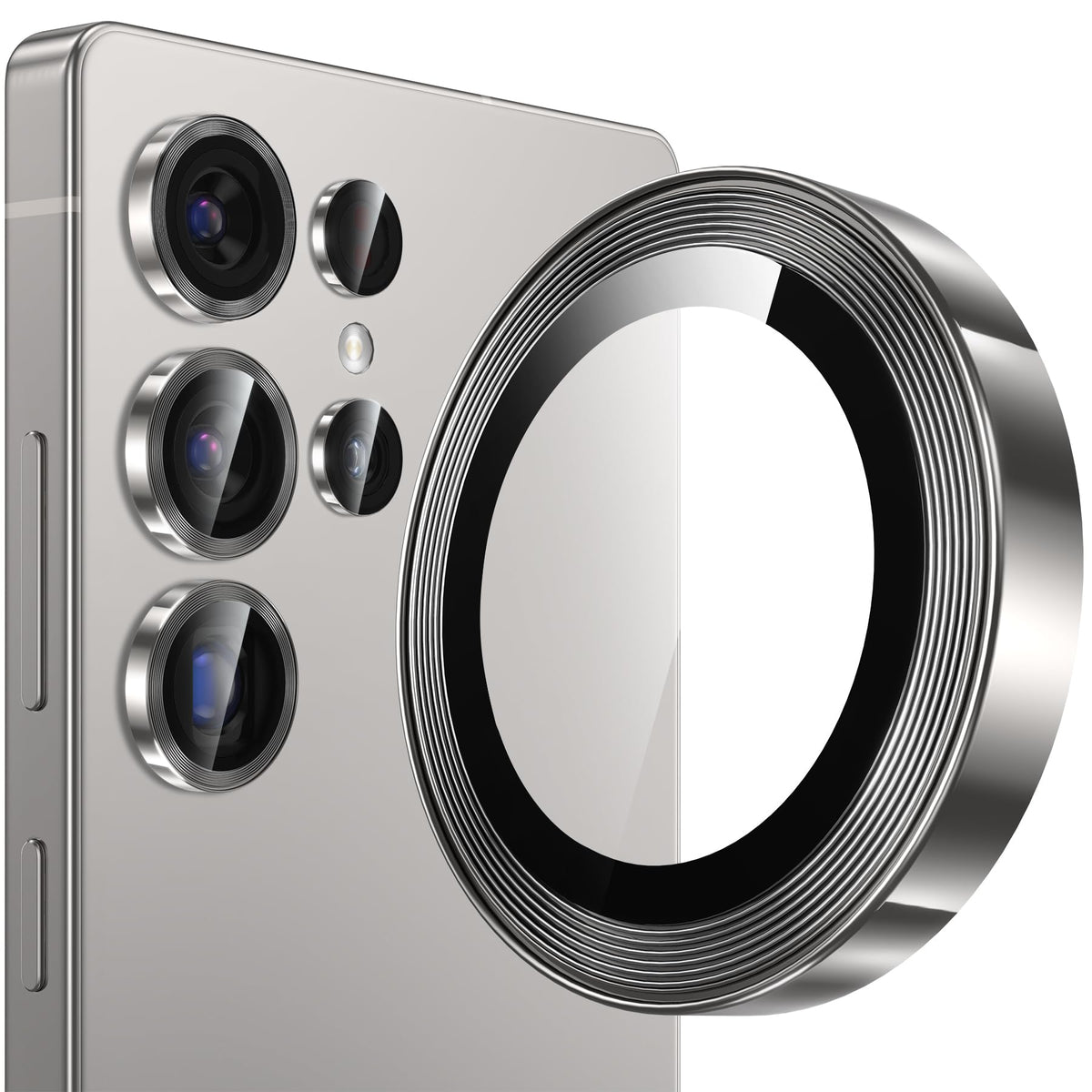 YWXTW for Samsung Galaxy Z Fold 7 Camera Lens Protector,[12X Stronger Adhesion] Individual Anti Scratch Metal Ring Tempered Glass Camera Screen Protector for Z Fold 7 Accessories 2025 (Glitter Silver)