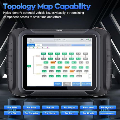 XTOOL D8W OBD2 Scanner Diagnostic Tool Wireless Bidirectional Scan Tool with Topology, ECU Coding, 42 Reset, Active Tests, Crankshaft Relearn, All System PMI, CANFD/DoIP FCA, 3-Yr Update