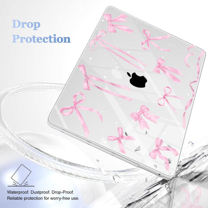 Lepeoac Case for MacBook Pro 13 inch Case M2 2022-2016 A2338 M1 A2251 A2289 A2159 A1989 A1708 A1706, Plastic Hard Shell + Keyboard Cover + Dust Plug, Bowknot