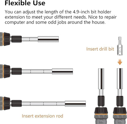 MulWark 63PC Magnetic Ratcheting Screwdriver Bit Set - Multibit Screw Driver with Screwdriver Bits Including Slotted, Torx, Hex, Pozi, Philips, Square; Nut Driver Set for SAE and Metric