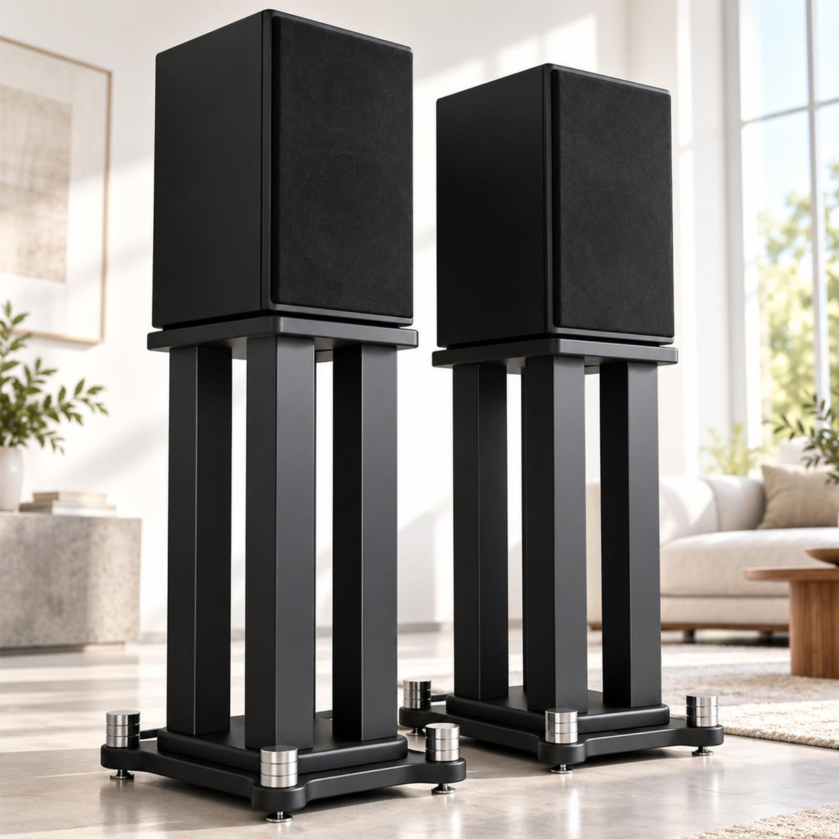 27.5" Bookshelf Speaker Stands Pair, 110 lb Capacity, for Studio Monitors