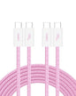 Belkin USB C to USB C Cable 2-Pack, 9.9ft, 60W - Type C Charger, iPhone Charger Cord, Soft, Braided, Flexible for iPhone 16, Galaxy S25, Pixel 9, Airpods, iPad Pro & More, Travel Essentials - Pink