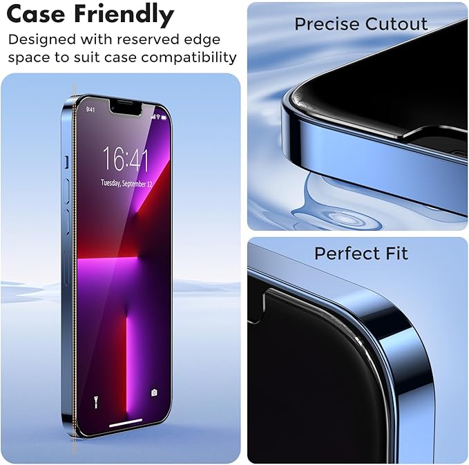 UNBREAKcable 2-Pack Screen Protector for iPhone 14 Plus/iPhone 13 Pro Max, Double Shatterproof Tempered Glass [Easy Installation] [9H Hardness] [99.99% HD Clear] [Case Friendly] for iPhone 6.7 inch