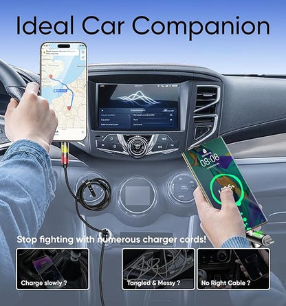 MAGIC JOHN 240W 4 in 1 Charging Cable, 6.6FT USB C to Lightning Cable [MFi Certified], Multi Chargers for All Devices, Chubby USB A/C to C/Lightning with Light for iPhone/MacBook/iPad/Samsung/Switch 2