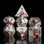 HNCCESG Metal Dice Set,7-Piece Dragon Dice for DND and RPGs,Silver Purple