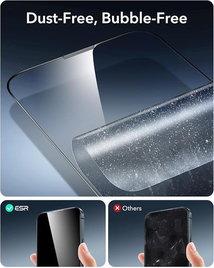 ESR 3 Pack 9H+ Glass for iPhone 13 Pro Max/iPhone 14 Plus Screen Protector, [Military Grade Shatterproof & Longest Durable] Armorite Ultra-tough Full Coverage Tempered Glass with UltraFit Tray