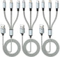 Multi Charging Cable(3Pack 4FT), 3 in 1 Charging Cable for Multiple Devices