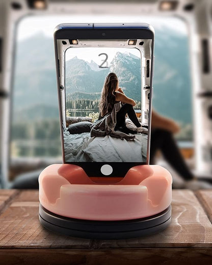 GoDonut – Phone Stand 360 Swivel – Cell Phone Holder + iPad Stand Desk Organizer - Compatible with Tablet, iPhone, Kindle & Most Smartphones – Black